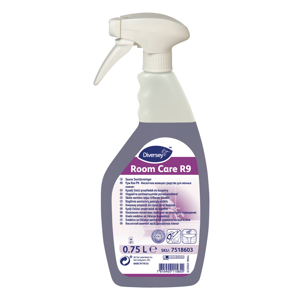 Diversey Room Care R9, 750 ml - слабокислий засіб для миття ванн, кахелю